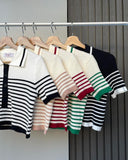 Amren Textured Stripe Knit Top