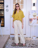 Shauna Premium Collared Linen Top
