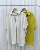 Shauna Premium Collared Linen Top