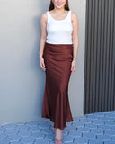 Dovie Low Rise Silk Skirt