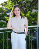 Janele Buttondown Satin Top