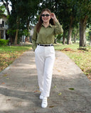 Trish Buttondown Silk Top
