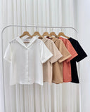 Adlyn Collared Satin Top