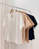 Yneza V-Neck Satin Top
