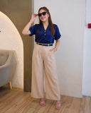 Yneza V-Neck Satin Top
