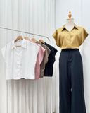Emila Collared Satin Top