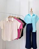 Miran Buttondown Linen Top