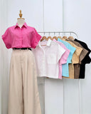 Lucia Buttondown Linen Top