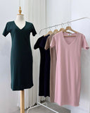 Meeka V-Neck Ribbed Knit Dress