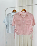 Nyra Buttondown Stripe Top