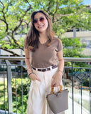 Korra Collared V-Neck Top