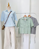 Samina Buttondown Stripe Top