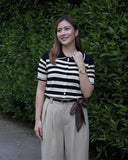 Kaizer Collared Stripe Knit Top