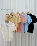 Katharina Collared Knit Top
