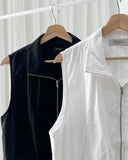 Via Zip-Up Peplum Vest Top