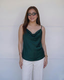 Neil Cowl-Neck Silk Top