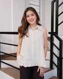Glare Collared Sleeveless Top