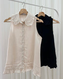 Glare Collared Sleeveless Top