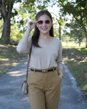 Cami V- Neck 3/4 Knit Top