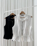 Via Zip-Up Peplum Vest Top