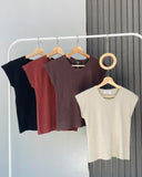 Dia Cap Sleeve Knit Top