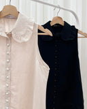 Glare Collared Sleeveless Top