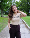 Orlyn Collared Rib Knit Top