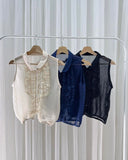 Kryzel Ruffle Collared Top