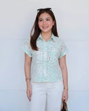 Rozey Premium Stripe Eyelet Top