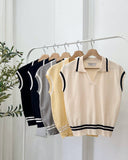 Danvy Collared Knit Top