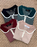 Delta Collared Stripe Knit Top