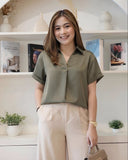 Xylene Collared Silk Top