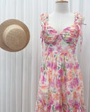 Amia Premium Floral Eyelet Dress