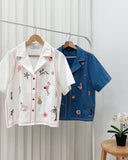 Vika Embroidered Buttondown Top