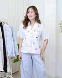Vika Embroidered Buttondown Top