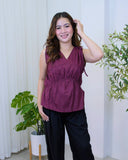 Erelyn V-Neck Ruched Top