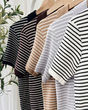 Almae Collared Rib Knit Top