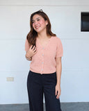 Adelia Textured V-Neck Knit Top
