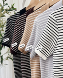 Almae Collared Rib Knit Top