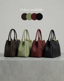 Sherna GL Lamb Skin Woven Shoulder Hand Bag Large