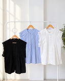 Loreen Premium Lace-Detail Buttondown Top