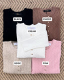 Elody Textured Long-Sleeve Knit Top