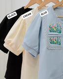 Emerry Embroidered Buttondown Top