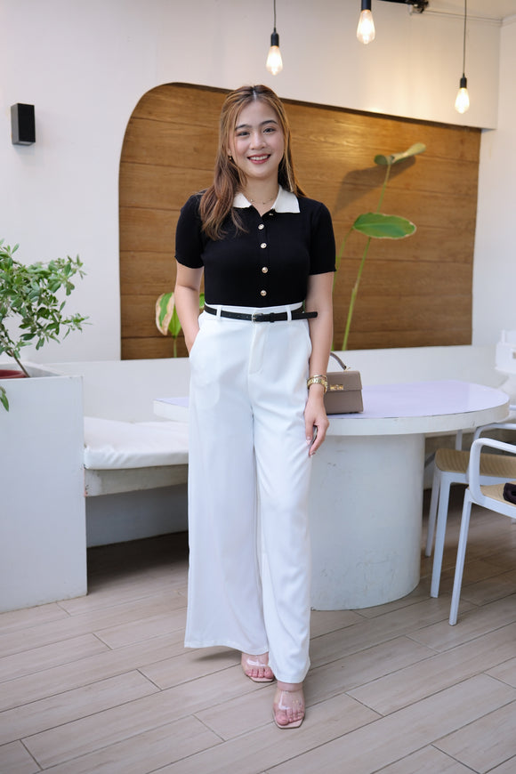 Harren Collared Knitt Top