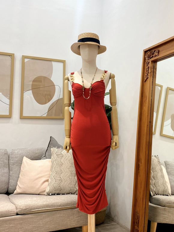 Valentina Premium Gold Strap Dress