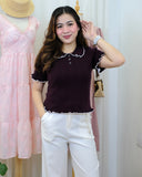 Devie Collared Knit Top