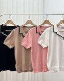 Ezrel Collared Knit Top