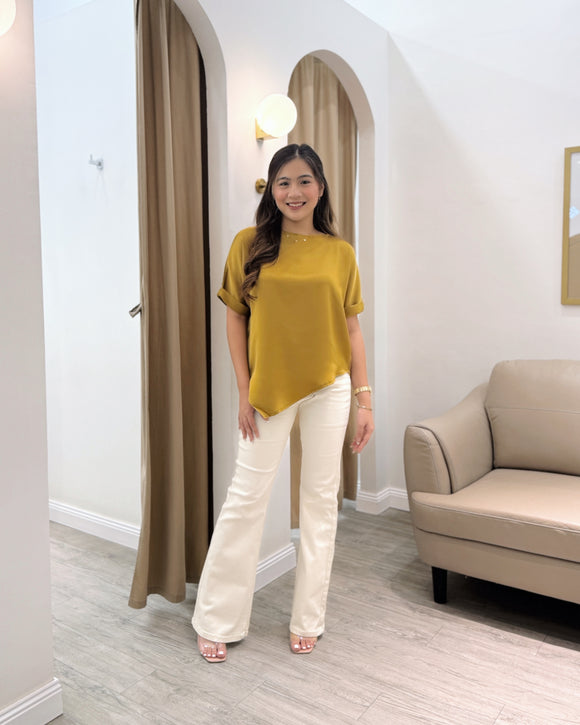 Inarah Asymmetrical Silk Top