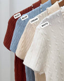 Minna Textured Knit Top with Pearl Detail