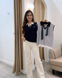 Maevyn Premium Two-tone Knit Top